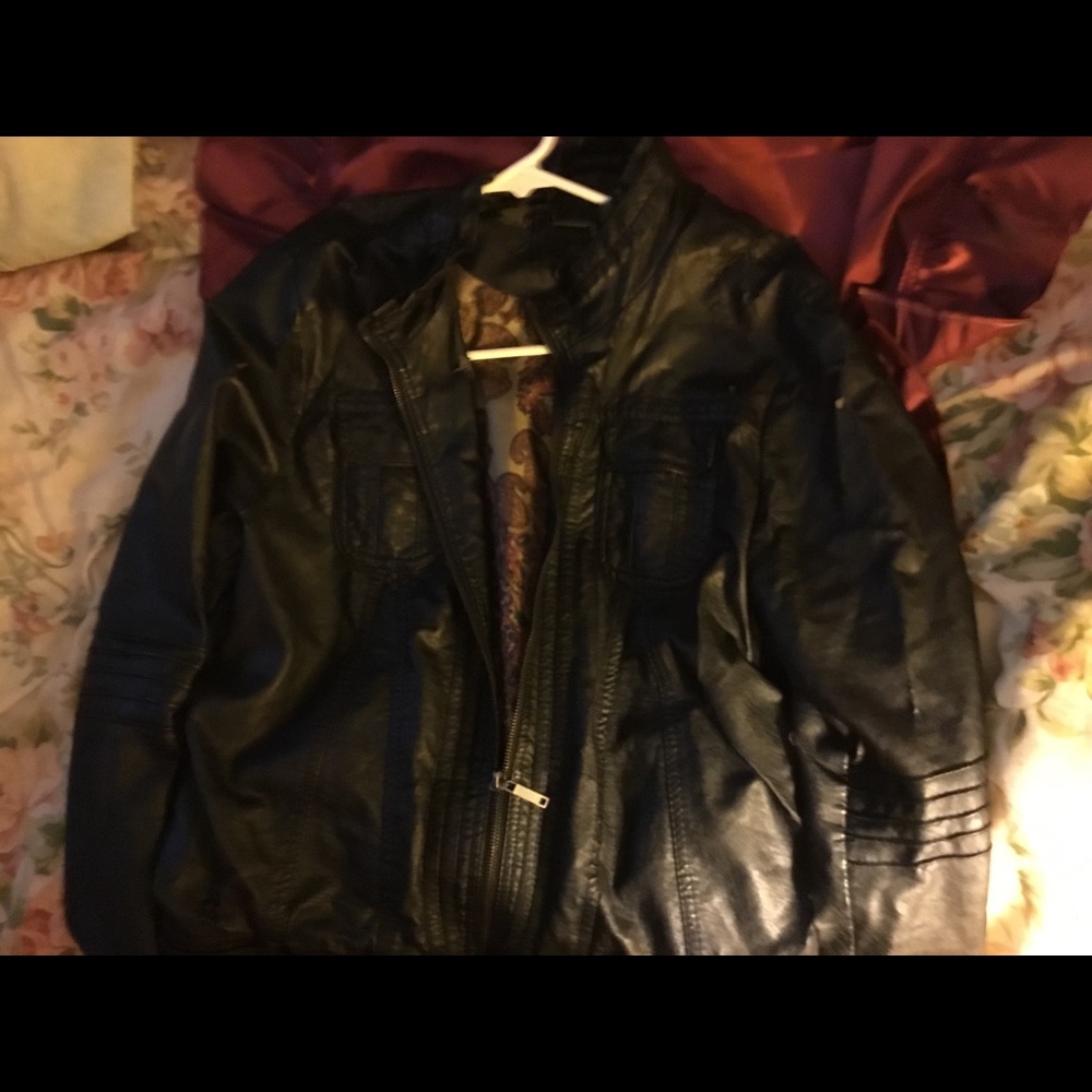 Leather lined bomber jacket